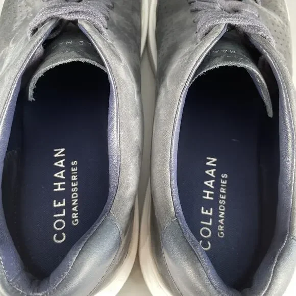 Cole Haan GrandPro Rally Men's Size 10.5 M Laser Cut Blue Suede Casual Sneakers - Picture 8 of 9